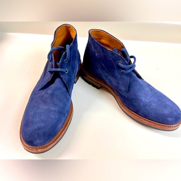 Magnanni Blue suede boots size 11. Amazing Italian craftsmanship. - Picture 1 of 4